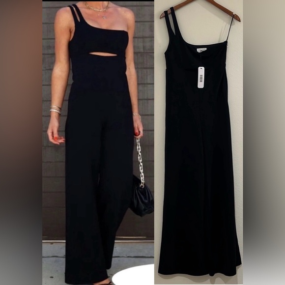 Vici Pants - NWT Vici \\ Olia Black ‘Brayden’ One Shoulder Jumpsuit